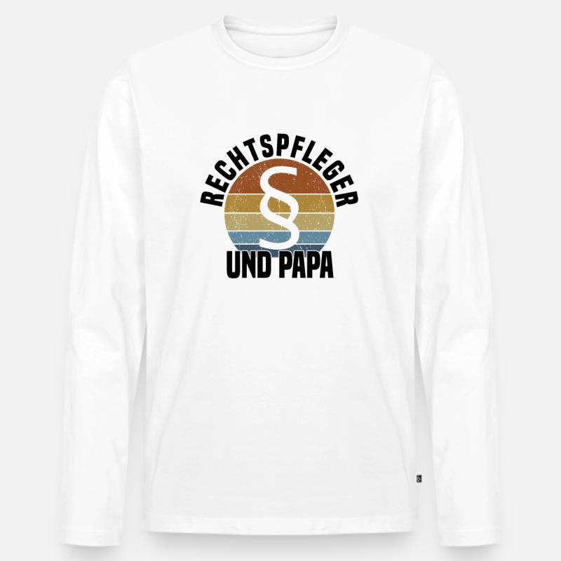 Rechtsanwaltsfachangestellter Rechtspfleger - Männer Premium Bio Langarmshirt - Weiß