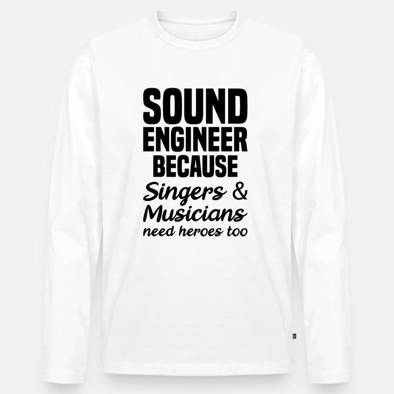 Tontechniker Musik - Männer Premium Bio Langarmshirt - Weiß