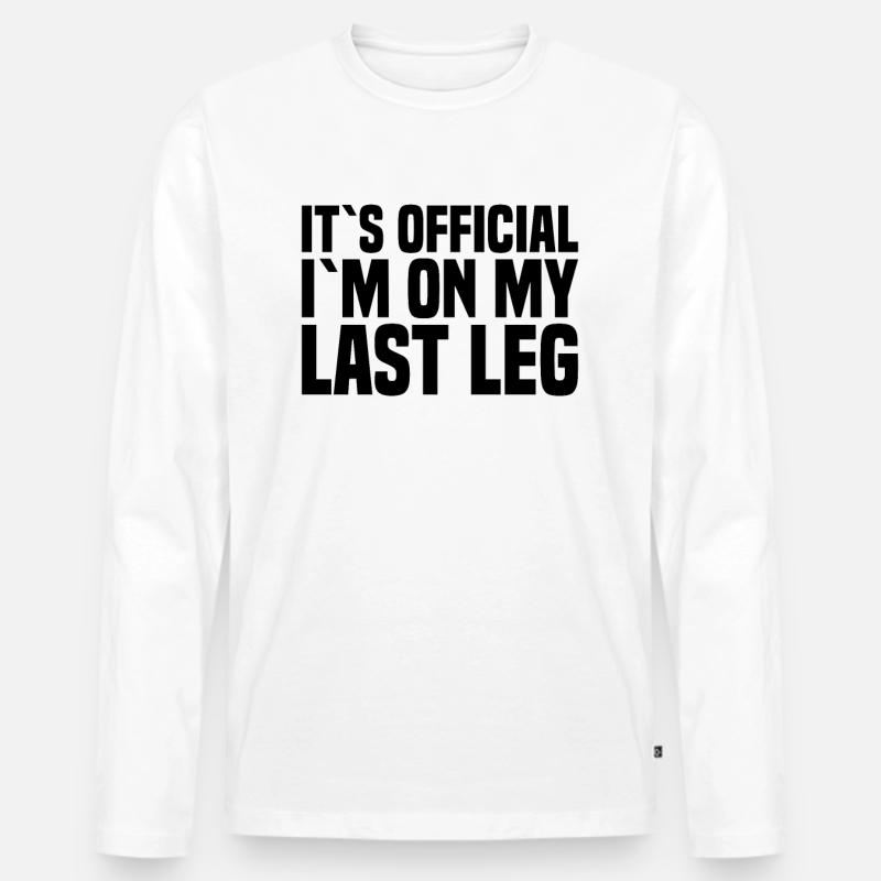 Beinamputierte Amputationsunterstützung - Männer Premium Bio Langarmshirt - Weiß