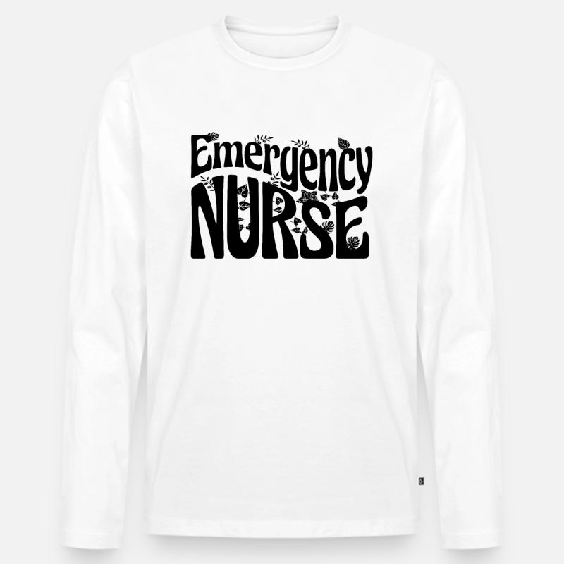 Krankenhaus Notfallkrankenschwester - Männer Premium Bio Langarmshirt - Weiß