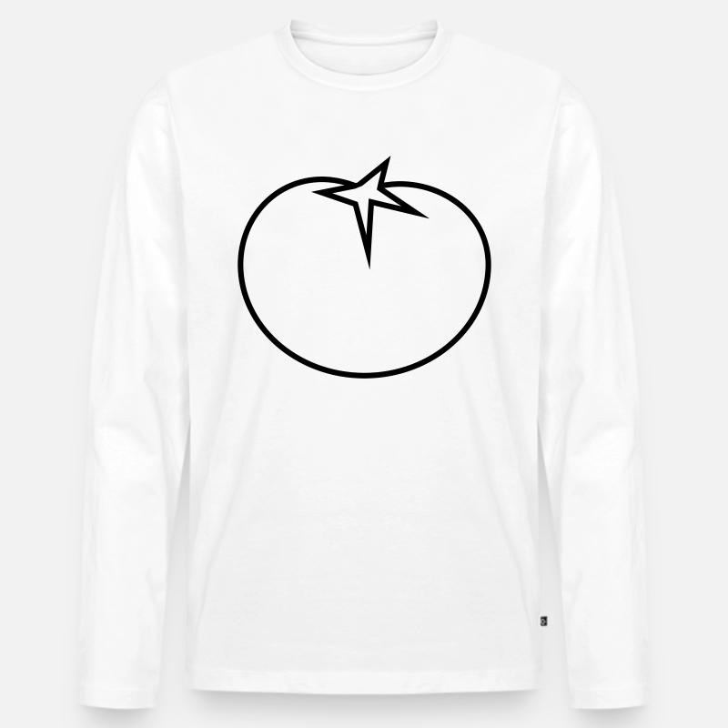 Tomate - Männer Premium Bio Langarmshirt - Weiß