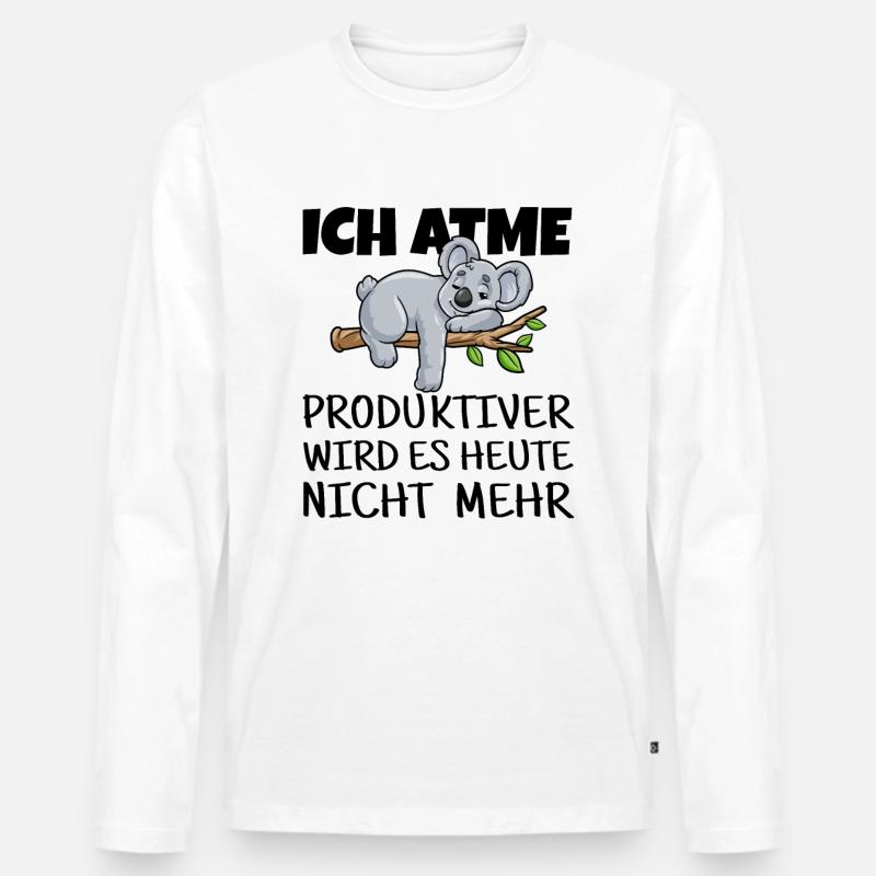 Koala - Männer Premium Bio Langarmshirt - Weiß