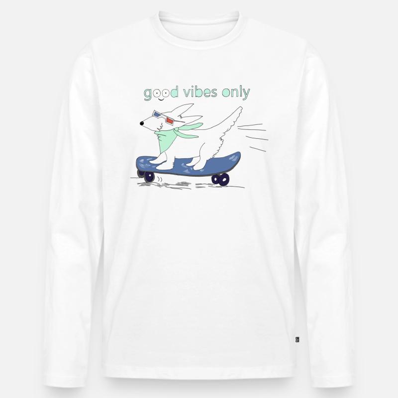 Gute Energie - Männer Premium Bio Langarmshirt - Weiß