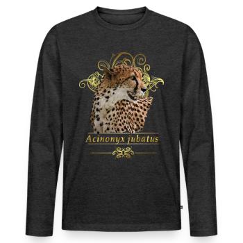 Guépard - T-shirt manches longues Premium bio Homme - anthracite chiné - Devant - Nico (187cm)