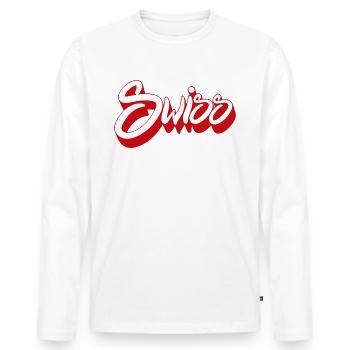 Suisse - T-shirt manches longues Premium bio Homme - blanc - Devant - Nico (187cm)