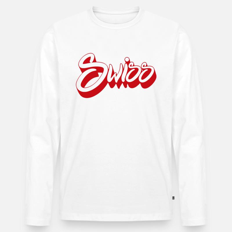 schweiz - Männer Premium Bio Langarmshirt - Weiß
