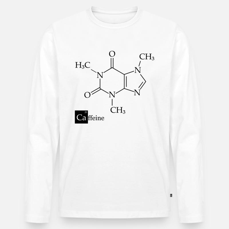 Koffein Strukturformel - Männer Premium Bio Langarmshirt - Weiß