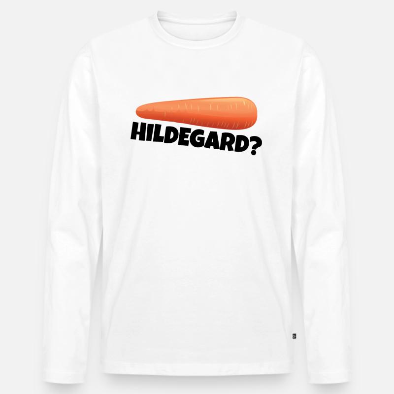 Hildegard - Männer Premium Bio Langarmshirt - Weiß