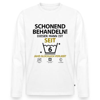 6 Sechs jahre jährige Beziehung Mann Freund - Männer Premium Bio Langarmshirt - Weiß - Vorne - Nico (187cm)