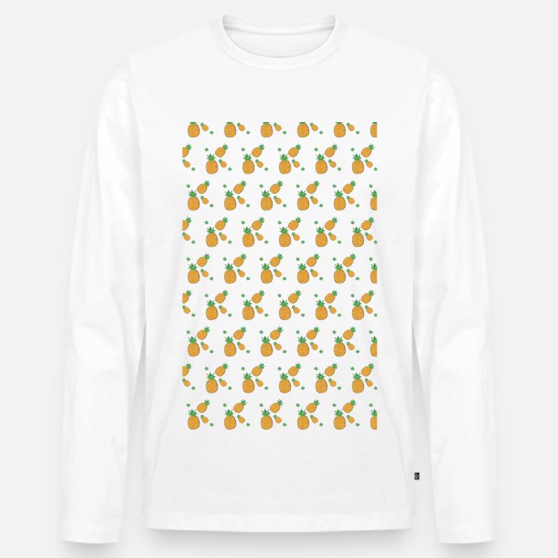 Ananas,Ananas,pineapple,Obst - Männer Premium Bio Langarmshirt - Weiß