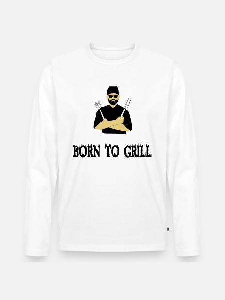BBQ grilling - Men's Premium Organic Long Sleeve Shirt - white