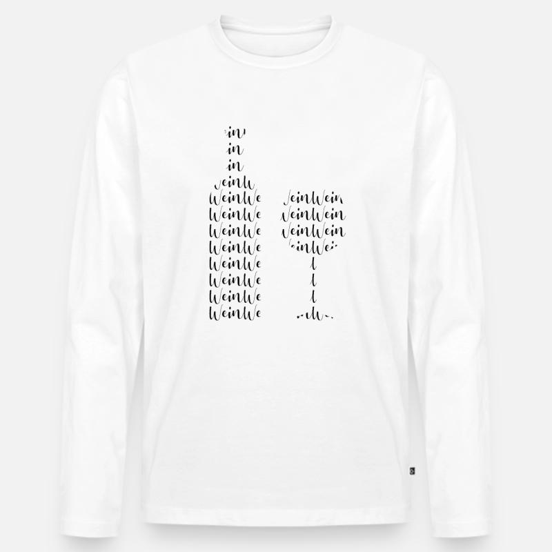 Wein Silhouette - Männer Premium Bio Langarmshirt - Weiß