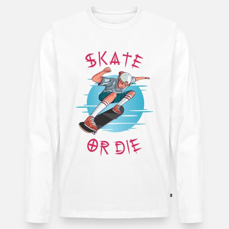 Skate oder stirb Skateboarder Junge Männer Premium Bio Langarmshirt