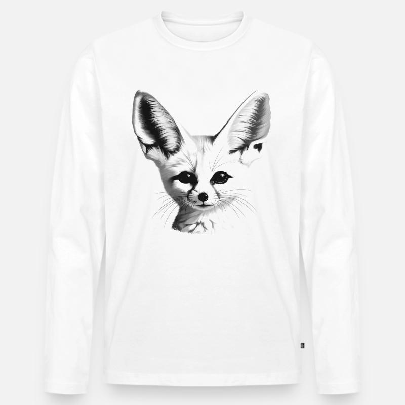 Fennek - Männer Premium Bio Langarmshirt - Weiß