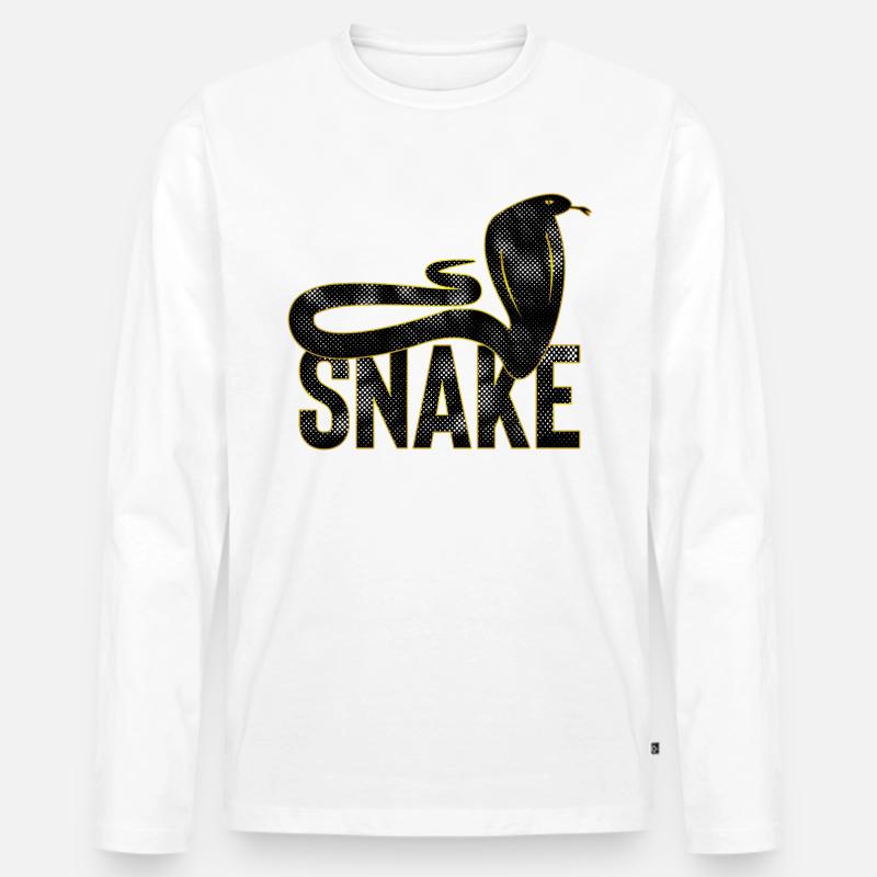 Snake,Schlange - Männer Premium Bio Langarmshirt - Weiß