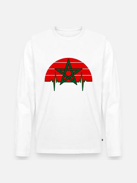 Marokko Star Marokko - Männer Premium Bio Langarmshirt - Weiß