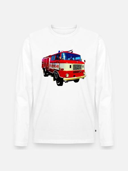 W50 Feuerwehr Spritze IFA - Männer Premium Bio Langarmshirt - Weiß