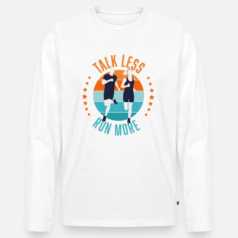 Lauf Leidenschaft - Männer Premium Bio Langarmshirt - Weiß