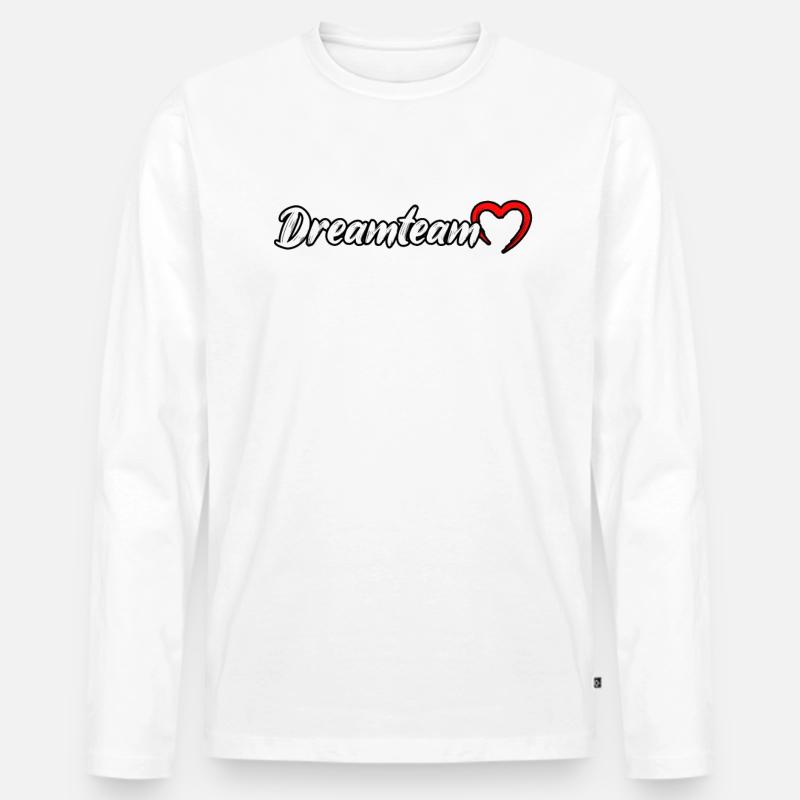 Dreamteam Traumpaar - Männer Premium Bio Langarmshirt - Weiß