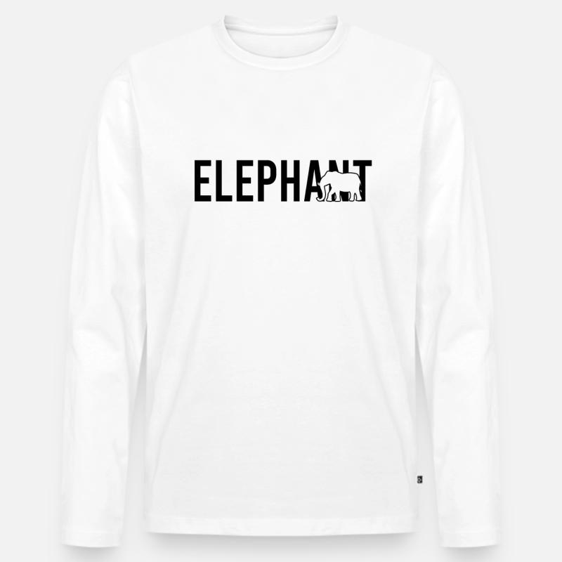 Elefant elephant - Männer Premium Bio Langarmshirt - Weiß