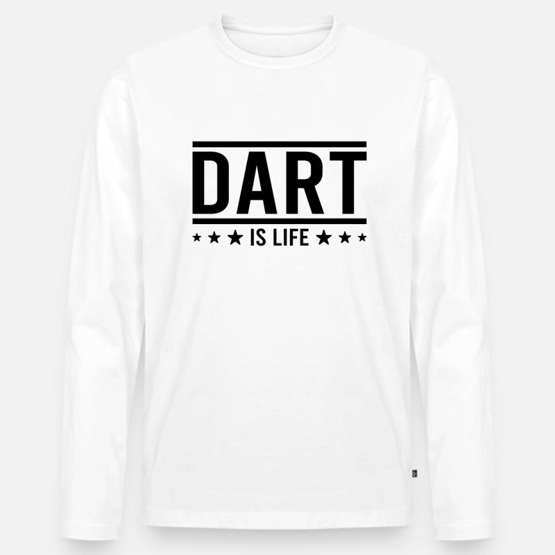 Dart darting Spruch - Männer Premium Bio Langarmshirt - Weiß