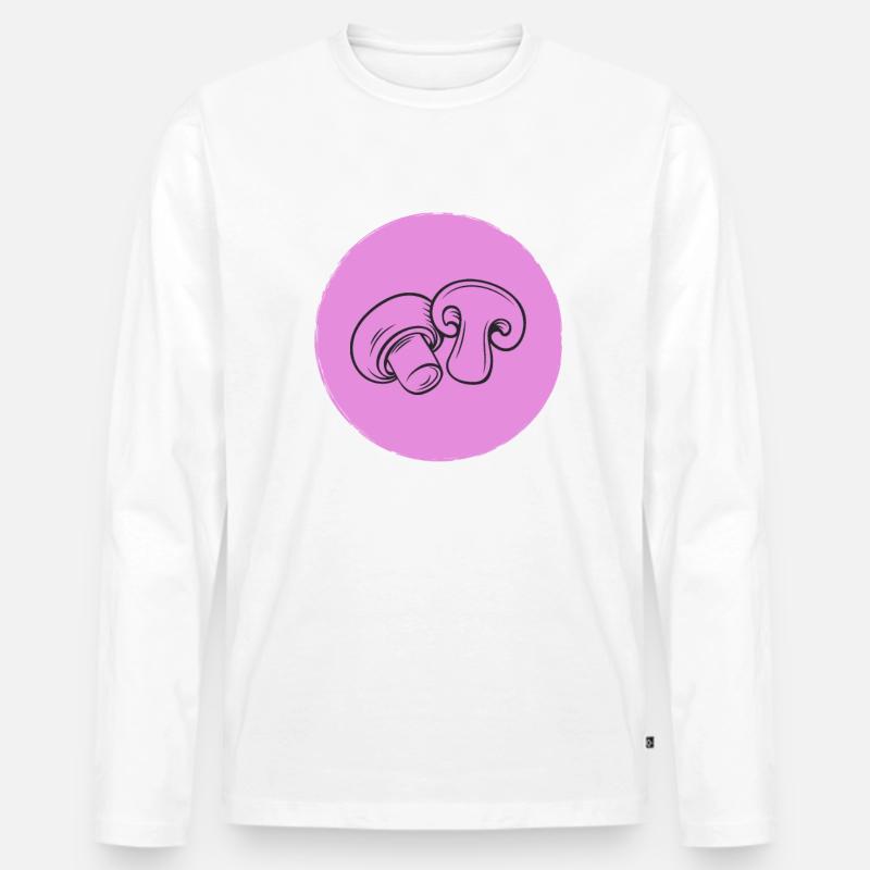 Pilze - Männer Premium Bio Langarmshirt - Weiß