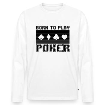Poker - T-shirt manches longues Premium bio Homme - blanc - Devant - Nico (187cm)