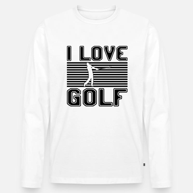 I love golf - Männer Premium Bio Langarmshirt - Weiß