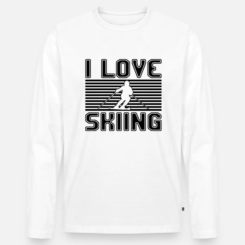 I love skiing - Männer Premium Bio Langarmshirt - Weiß