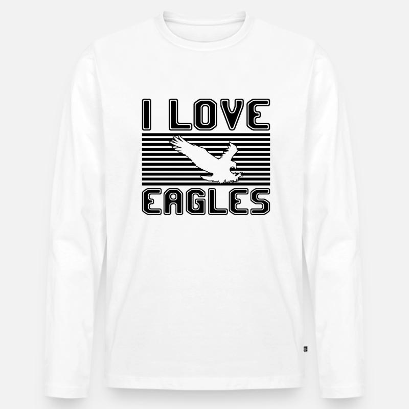 I love eagles - Männer Premium Bio Langarmshirt - Weiß