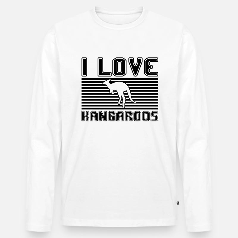 I love kangaroos - Männer Premium Bio Langarmshirt - Weiß