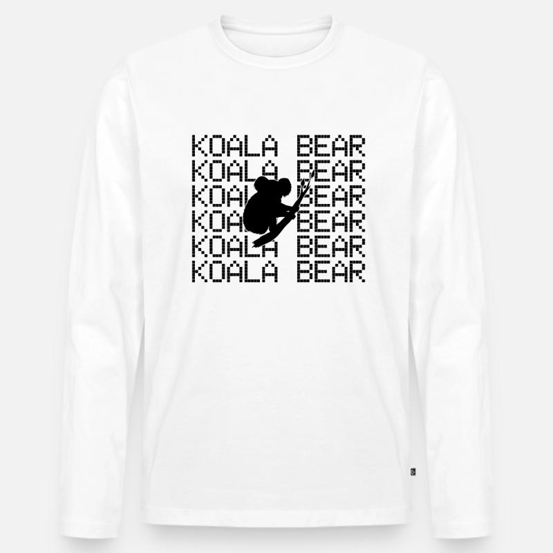 Koala Bär - Männer Premium Bio Langarmshirt - Weiß