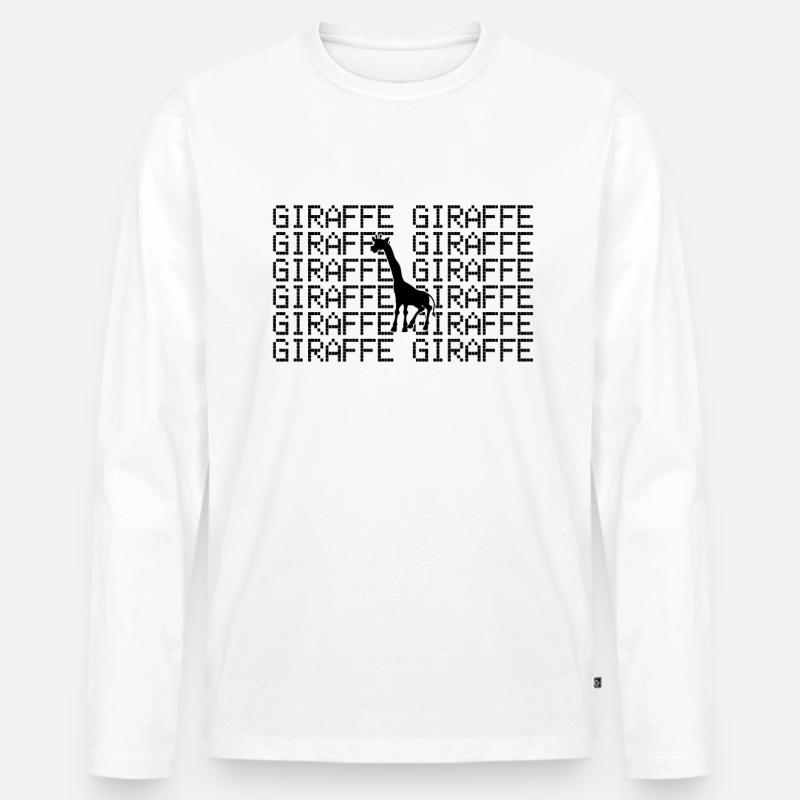 Giraffe - Männer Premium Bio Langarmshirt - Weiß