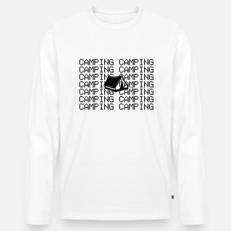 Camping - Männer Premium Bio Langarmshirt - Weiß