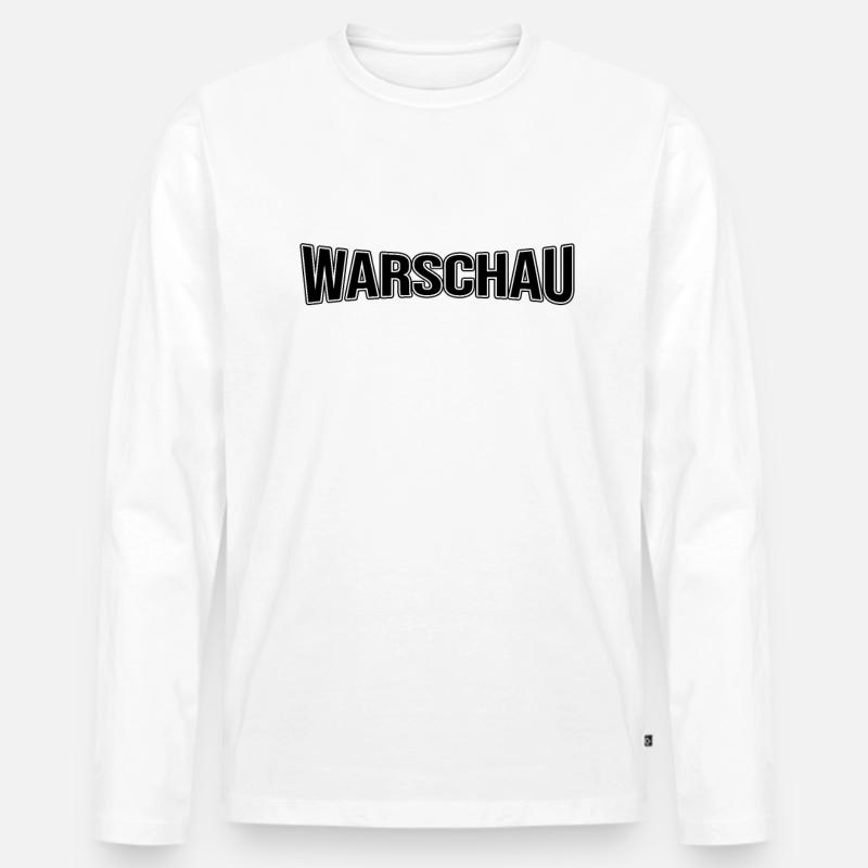 Warschau - Männer Premium Bio Langarmshirt - Weiß