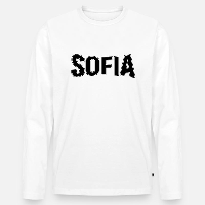 Sofia - Männer Premium Bio Langarmshirt - Weiß