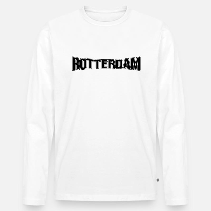 Rotterdam - Männer Premium Bio Langarmshirt - Weiß