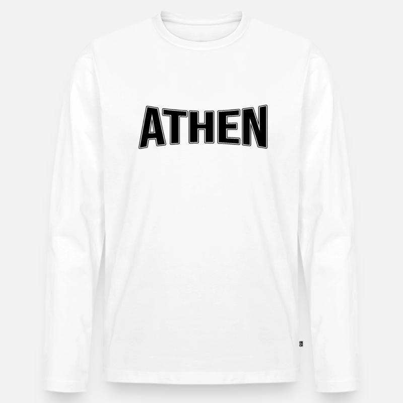 Athen - Männer Premium Bio Langarmshirt - Weiß