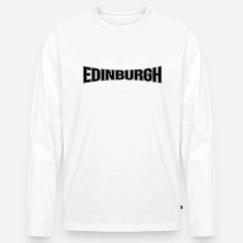 Edinburgh - Männer Premium Bio Langarmshirt - Weiß