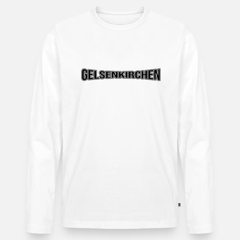 Gelsenkirchen - Männer Premium Bio Langarmshirt - Weiß
