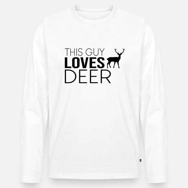 Junge Hirsch Spruch - Männer Premium Bio Langarmshirt - Weiß