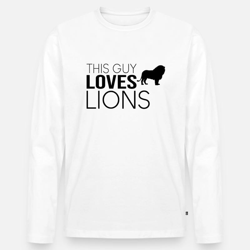 Typ Löwe Spruch - Männer Premium Bio Langarmshirt - Weiß