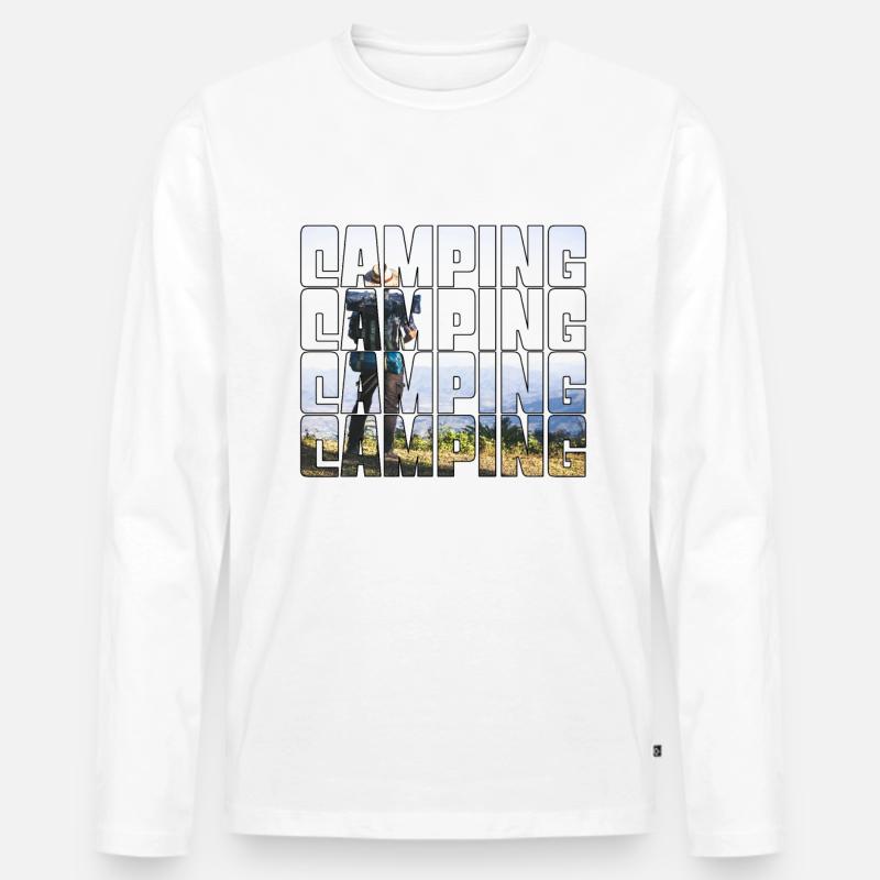 camping - Männer Premium Bio Langarmshirt - Weiß