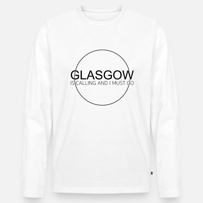 Glasgow - Männer Premium Bio Langarmshirt - Weiß