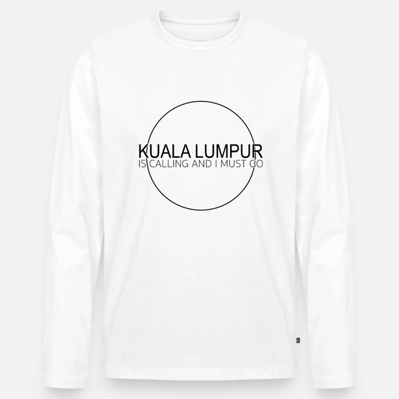 Kuala Lumpur spruch - Männer Premium Bio Langarmshirt - Weiß