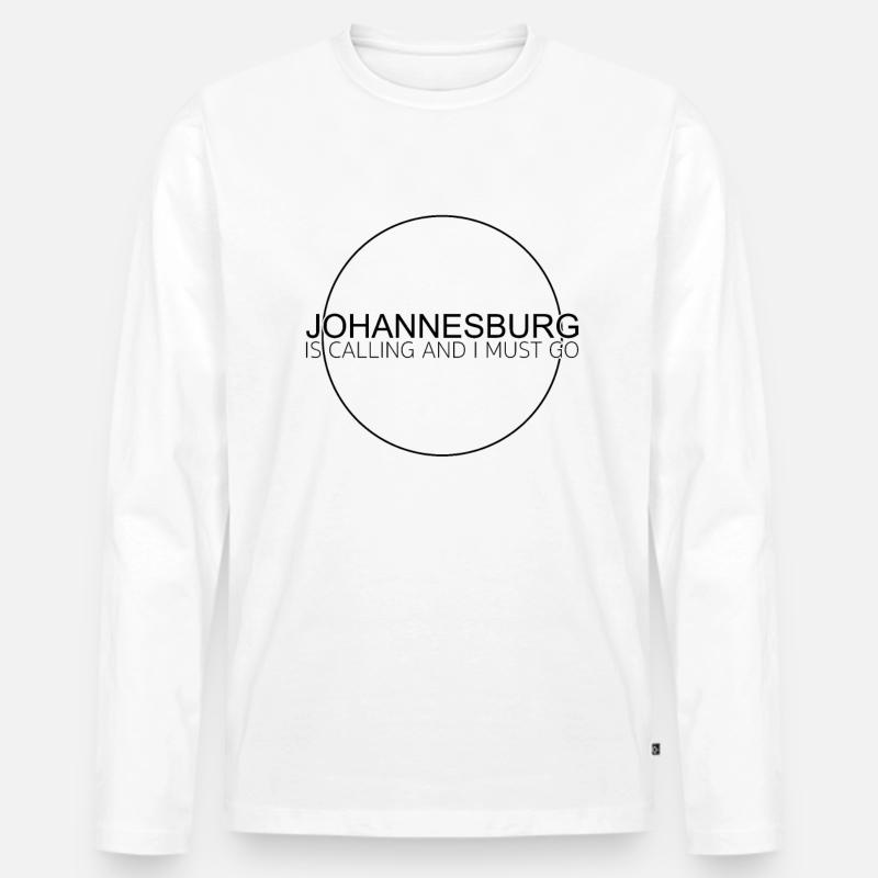 Johannesburg Spruch - Männer Premium Bio Langarmshirt - Weiß
