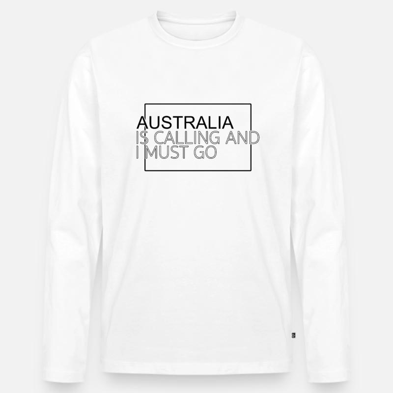 Australien Spruch - Männer Premium Bio Langarmshirt - Weiß