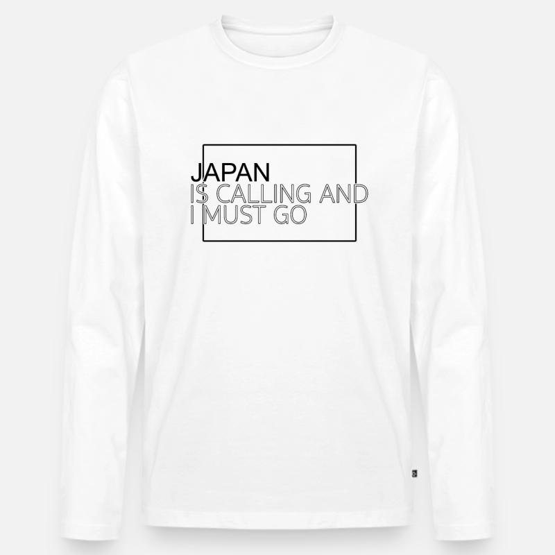 Japan Spruch - Männer Premium Bio Langarmshirt - Weiß
