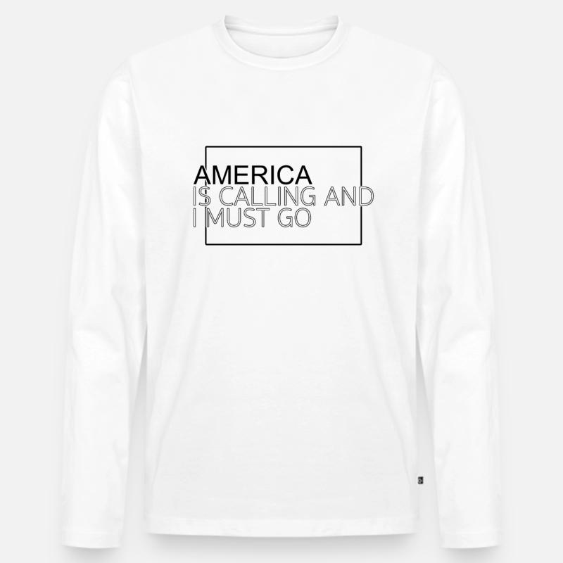 Amerika Spruch - Männer Premium Bio Langarmshirt - Weiß