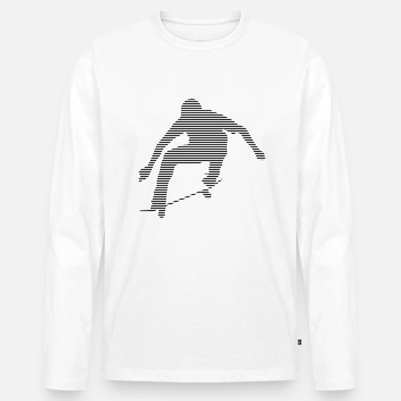 skateboard - Männer Premium Bio Langarmshirt - Weiß